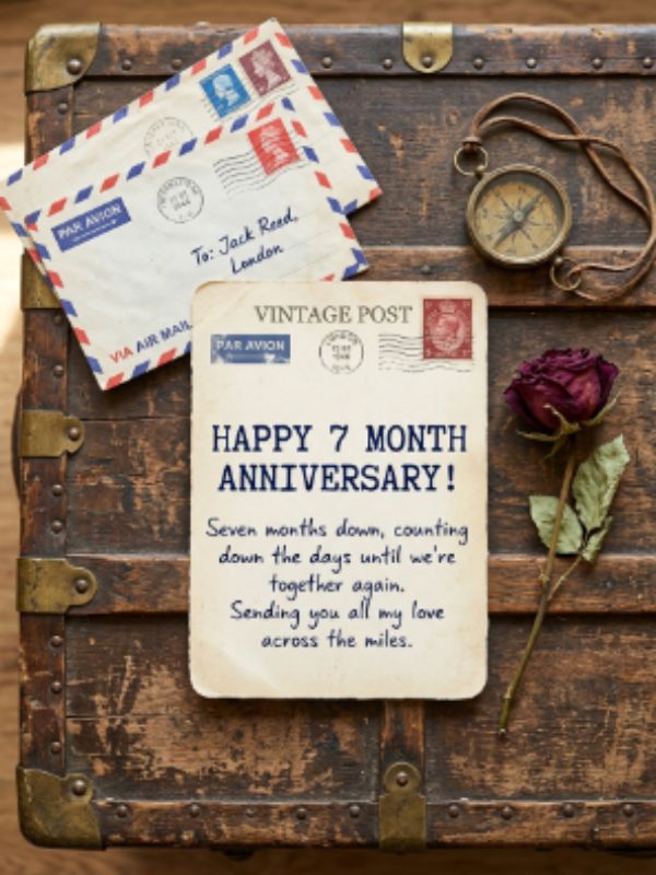 7 Month Anniversary Wishes for Long Distance Couples
