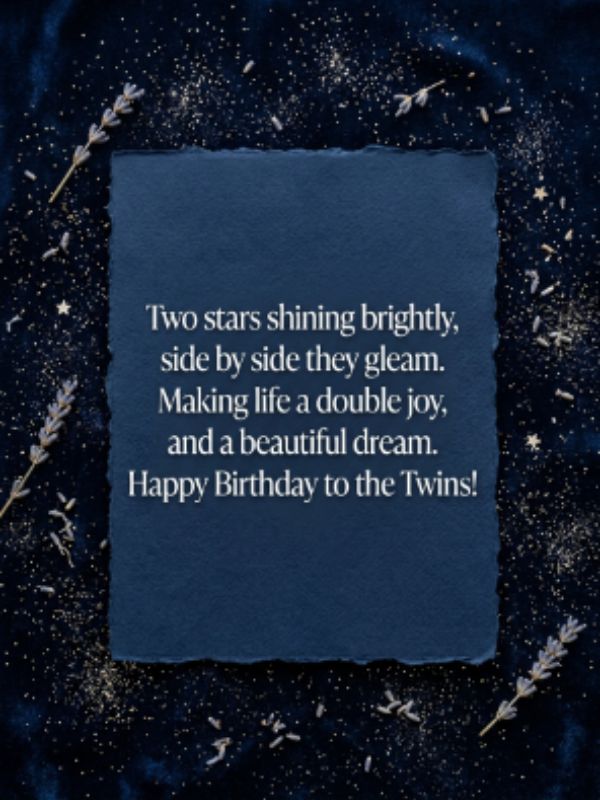 Birthday Poems for Twins