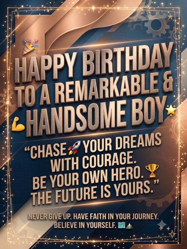 Aesthetic Birthday Handsome Boy Wishes With Emojis