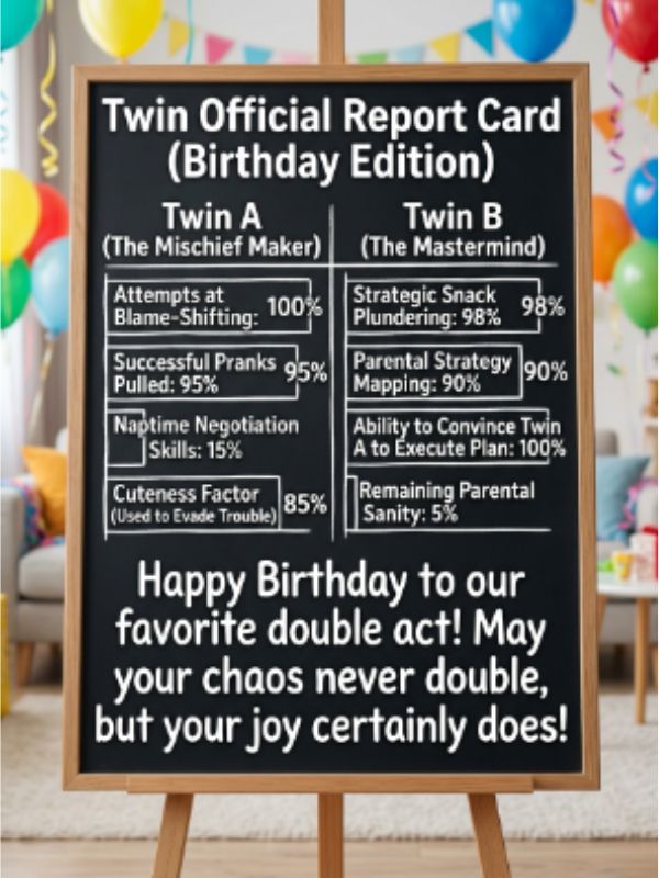Funny Birthday Wishes for Twins