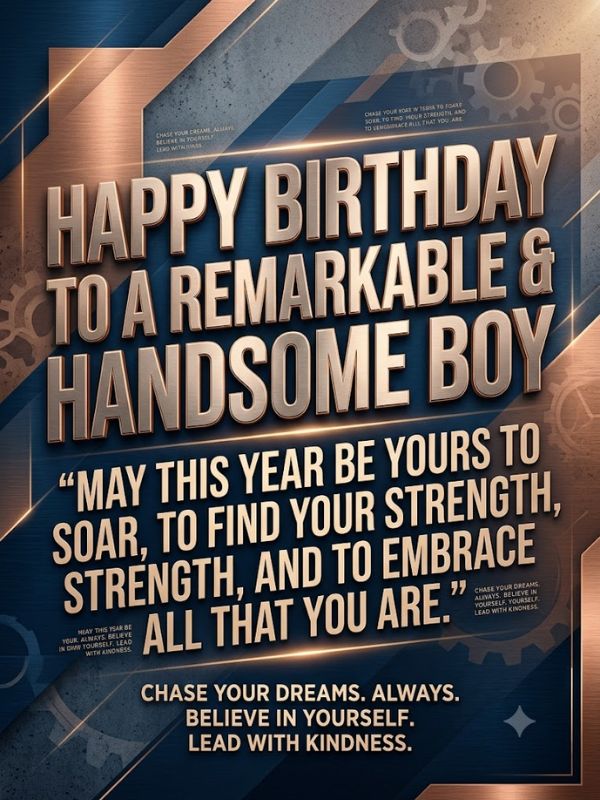 Inspiring Birthday Wishes with Handsome Boy Meaning