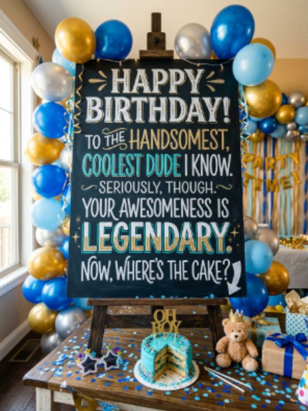 Fun Birthday Handsome Boy Wishes For Friend