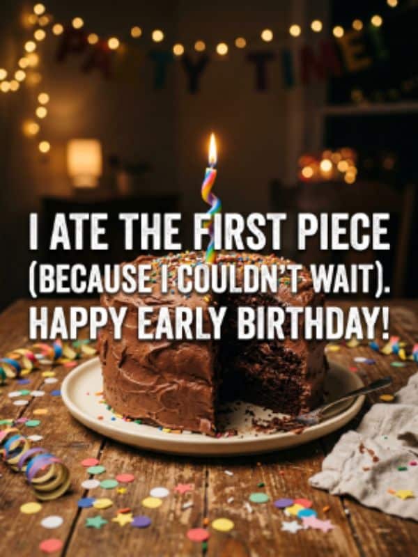 Humorous Advance Wishes for Friend to Make Them Smile