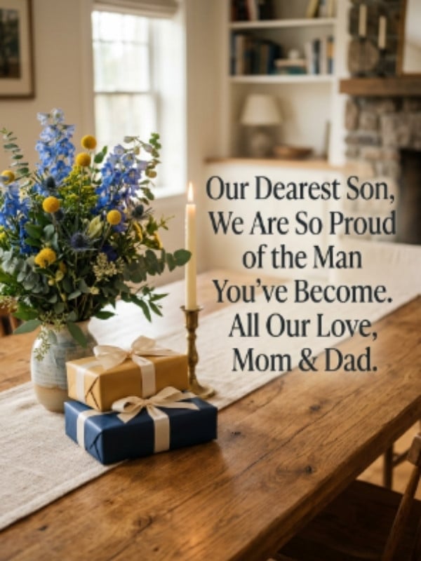 Loving Birthday Wishes For Son From Both Parents