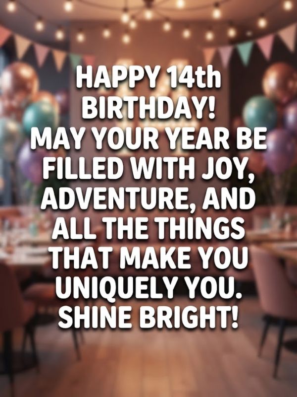 14th Birthday Wishes that Match Her Personality