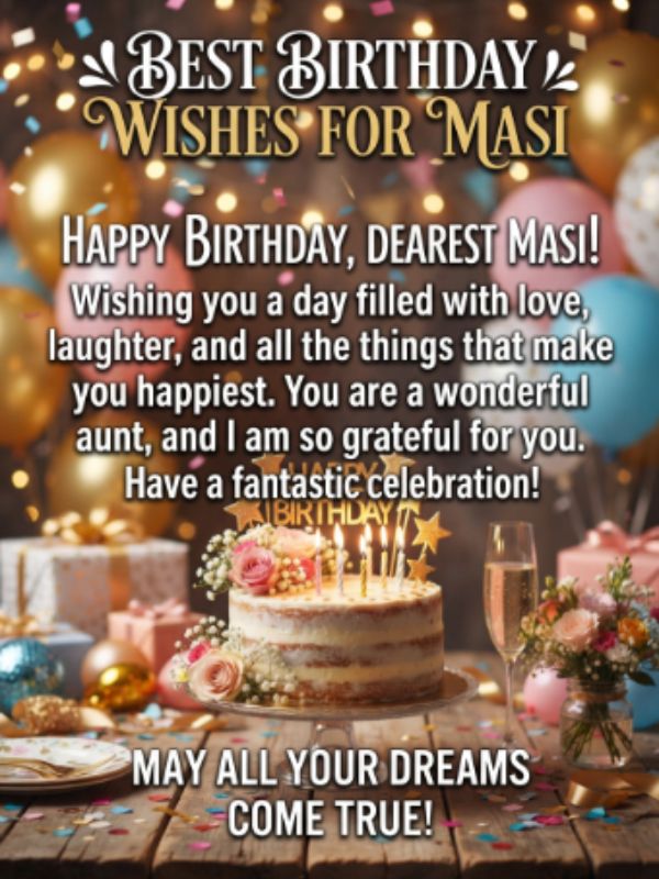 Best Birthday Wishes for Masi