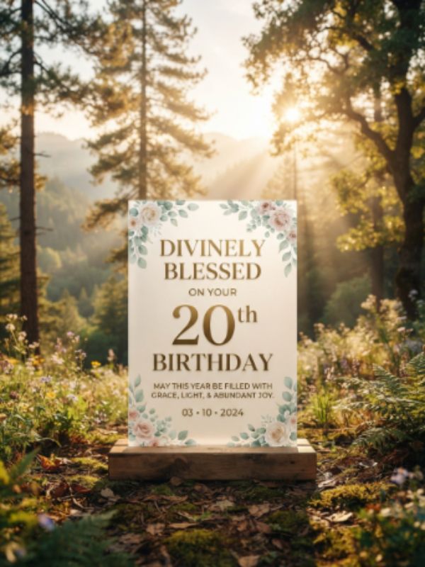 Blessed 20th Birthday Wishes Divinely Intended Behind Confidant