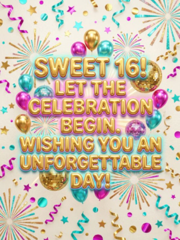 Cheerful 16th Birthday Wishes for a Party