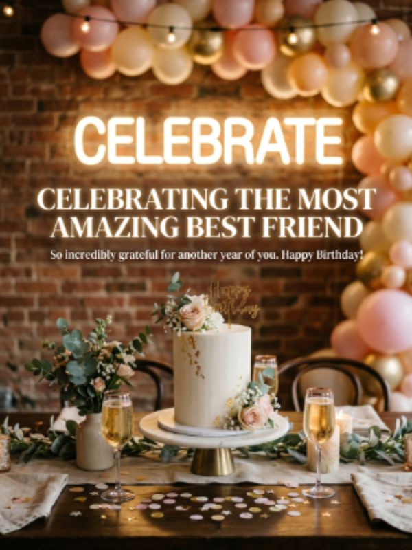 Created Touching Happy Birthday Wishes for Girl Bestie