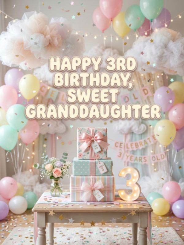 Cute 3rd Birthday Wishes for a Granddaughter