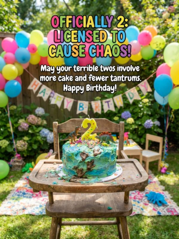 Funny 2nd Birthday Wishes to Make Everyone Smile
