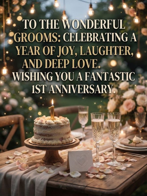 Heartfelt 1st Anniversary Wishes for Grooms