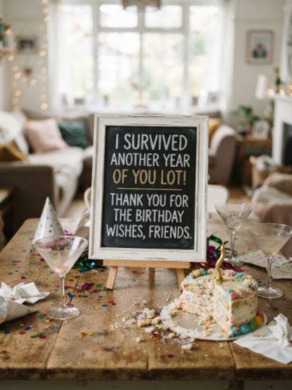 Humorous Thank You for Birthday Wishes for Friends