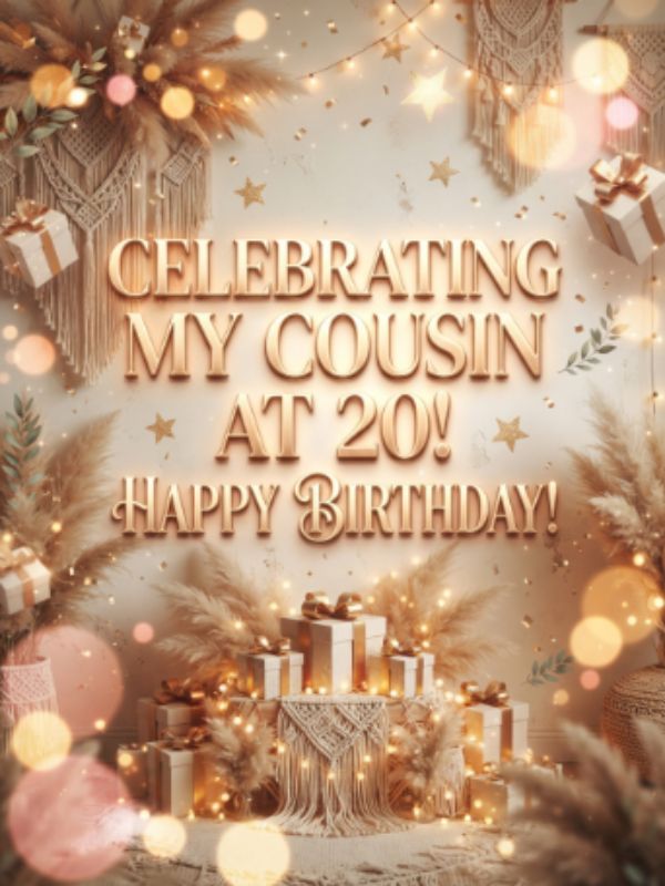 Joyful 20th Birthday Wishes Blissfully Crafting Around Cousin
