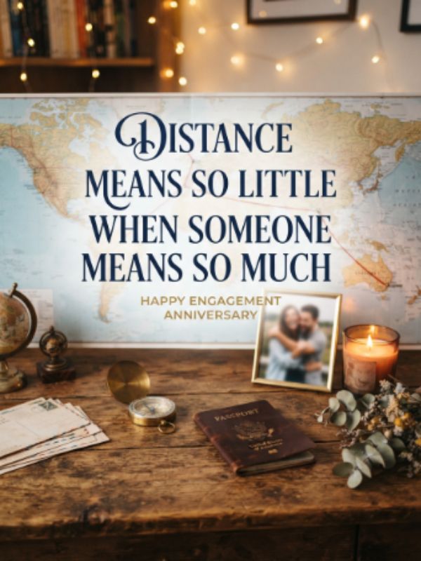 Long-Distance Engagement Anniversary Wishes