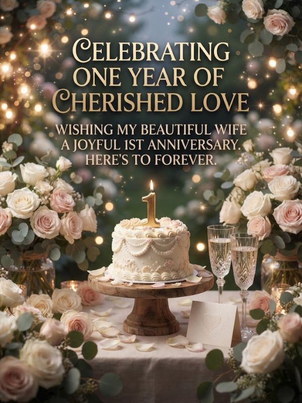 Loving 1st Anniversary Wishes for Wife
