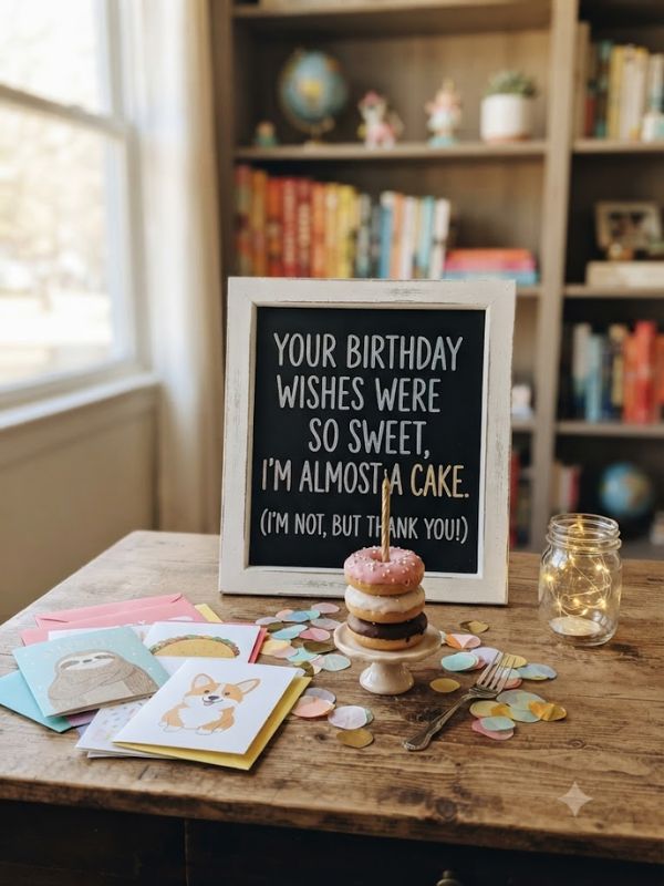Punny Joke Thank You for Birthday Wishes