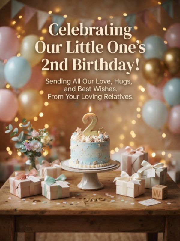 Special 2nd Birthday Wishes from Relatives