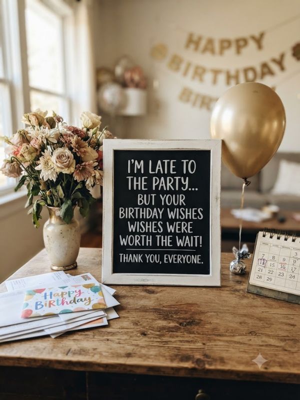 Witty Belated Thank You for Birthday Wishes