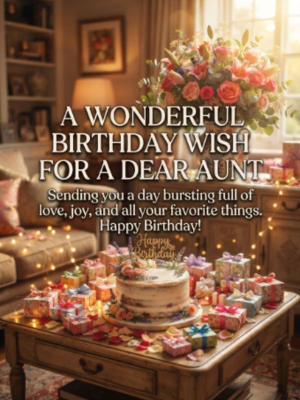 Wonderful Birthday Wishes for Aunt Bursting Full Of Love